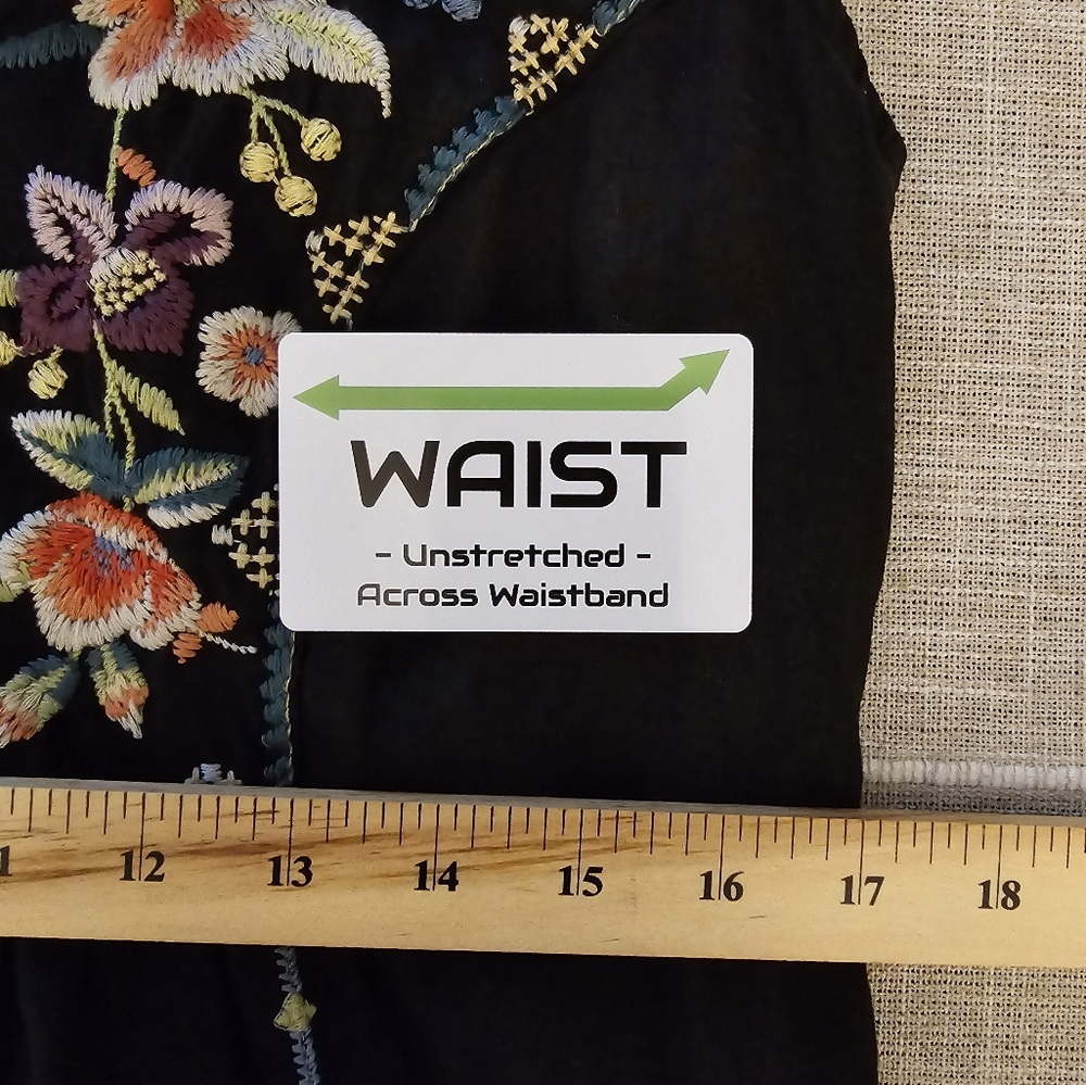 Johnny Was Black Floral Embroidered Dress - Picture 13 of 16